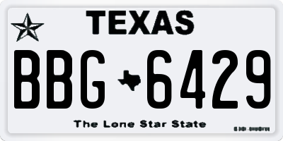 TX license plate BBG6429