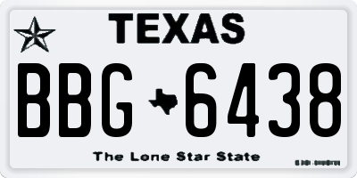 TX license plate BBG6438