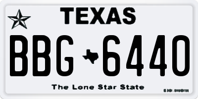 TX license plate BBG6440