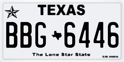 TX license plate BBG6446