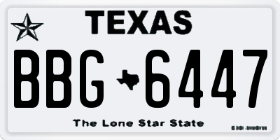 TX license plate BBG6447