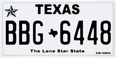 TX license plate BBG6448