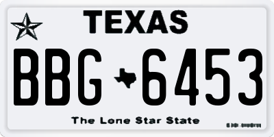 TX license plate BBG6453