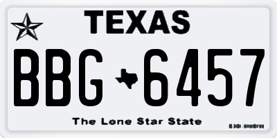 TX license plate BBG6457