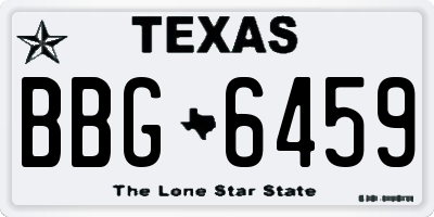 TX license plate BBG6459