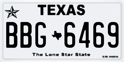 TX license plate BBG6469