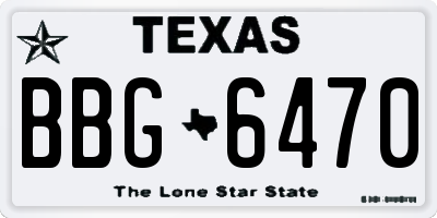 TX license plate BBG6470