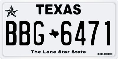 TX license plate BBG6471