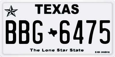 TX license plate BBG6475