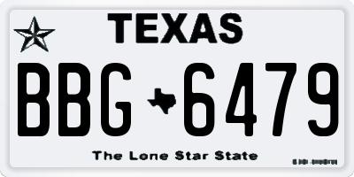 TX license plate BBG6479