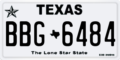 TX license plate BBG6484