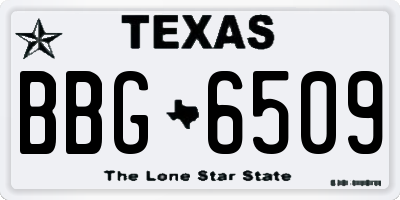 TX license plate BBG6509