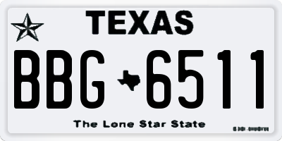 TX license plate BBG6511