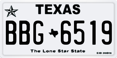 TX license plate BBG6519