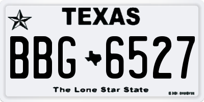 TX license plate BBG6527