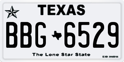 TX license plate BBG6529