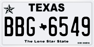 TX license plate BBG6549
