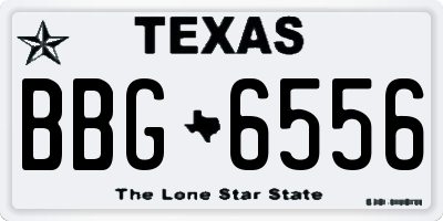 TX license plate BBG6556