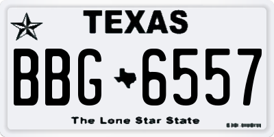 TX license plate BBG6557
