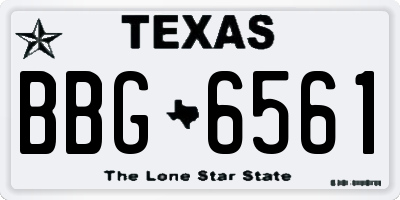 TX license plate BBG6561
