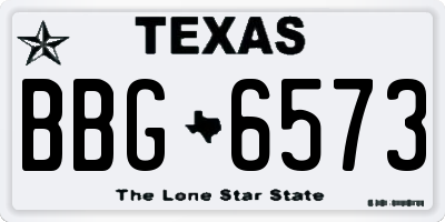 TX license plate BBG6573