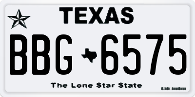 TX license plate BBG6575
