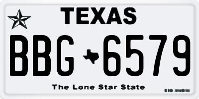 TX license plate BBG6579