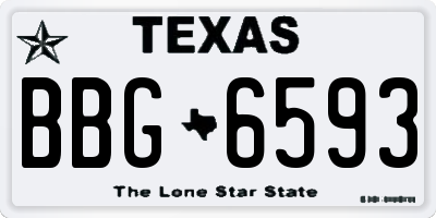 TX license plate BBG6593