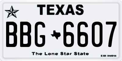 TX license plate BBG6607