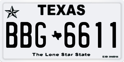 TX license plate BBG6611