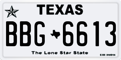 TX license plate BBG6613