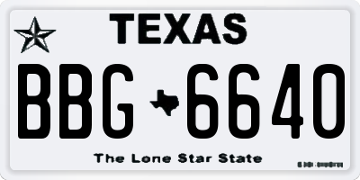 TX license plate BBG6640