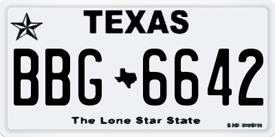 TX license plate BBG6642