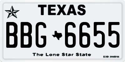 TX license plate BBG6655