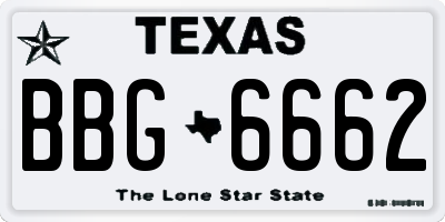 TX license plate BBG6662