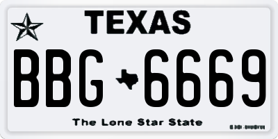 TX license plate BBG6669