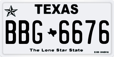 TX license plate BBG6676