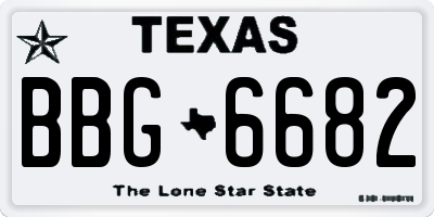 TX license plate BBG6682