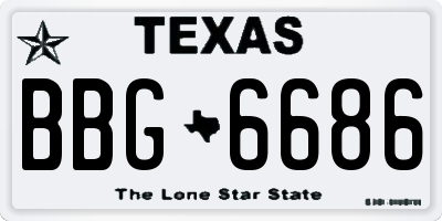 TX license plate BBG6686
