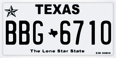 TX license plate BBG6710