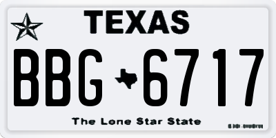 TX license plate BBG6717