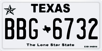 TX license plate BBG6732
