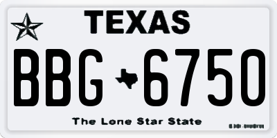 TX license plate BBG6750