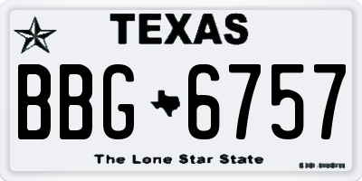 TX license plate BBG6757