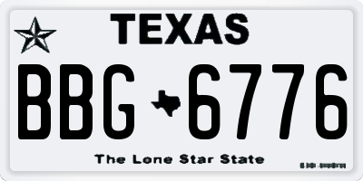 TX license plate BBG6776