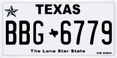 TX license plate BBG6779