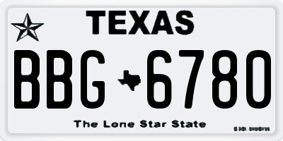 TX license plate BBG6780