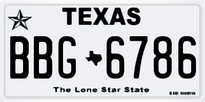 TX license plate BBG6786