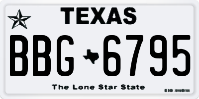 TX license plate BBG6795