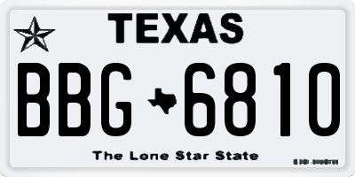 TX license plate BBG6810